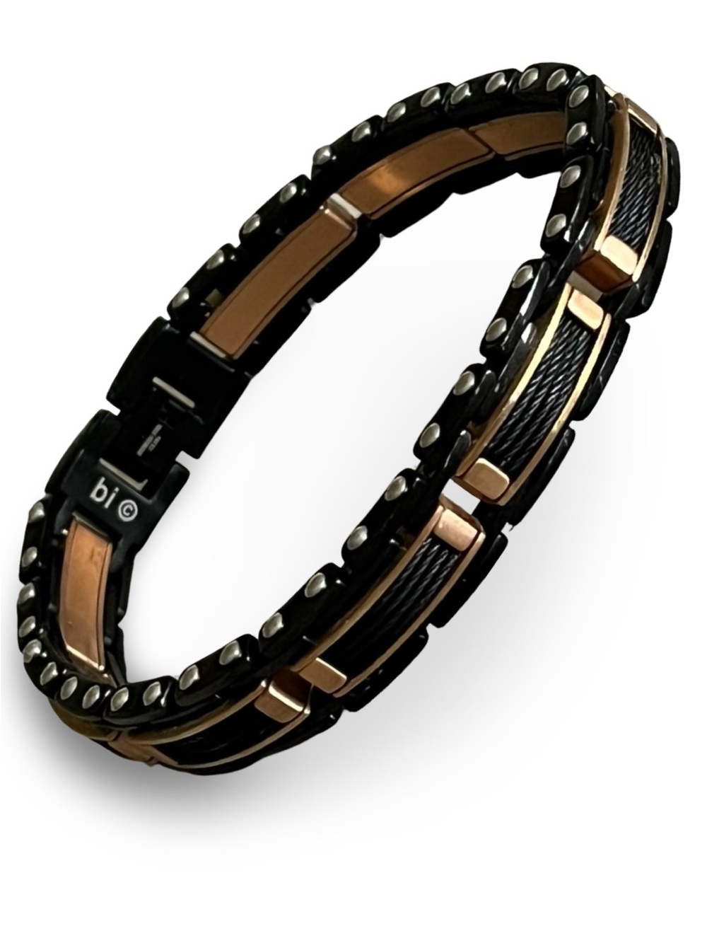Men’s Two-Toned Stainless Steel Cable Link Bracelet